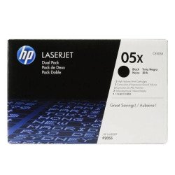 Tóner negro alto rendimiento 2 piezas CE505X Dual Pack HP LaserJet CE505X Dual