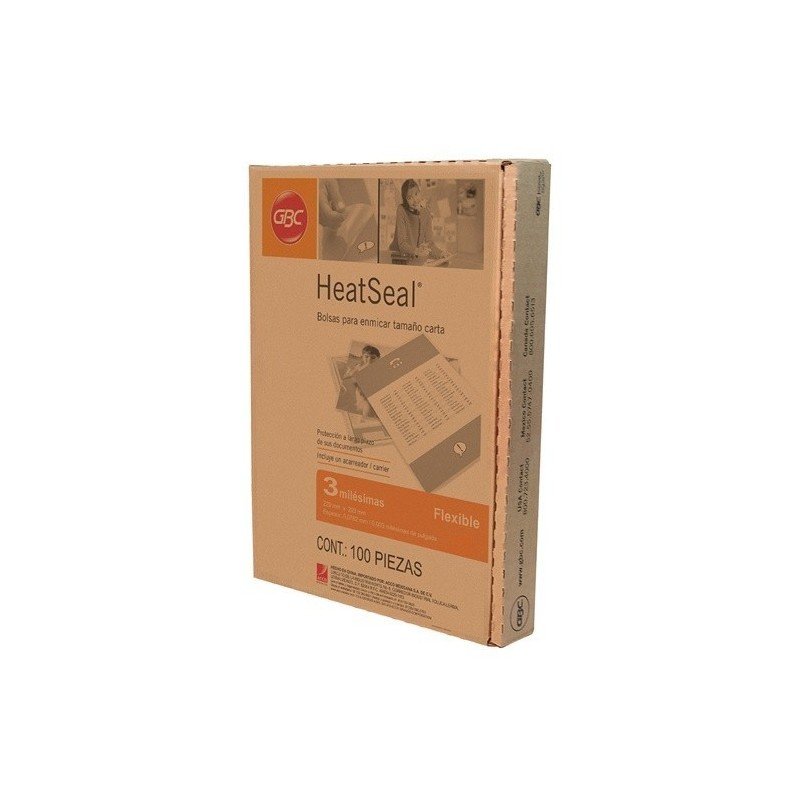 Caja de micas flexibles (3 milésimas) Heatseal, tamaño carta, caja con 100 piezas