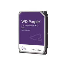 Disco duro interno WD Purple 3.5 8TB SATA3 6GB/s 128mb 5640rpm 24x7 para DVR y NVR de 1-16 bahías y 1-64 cámaras