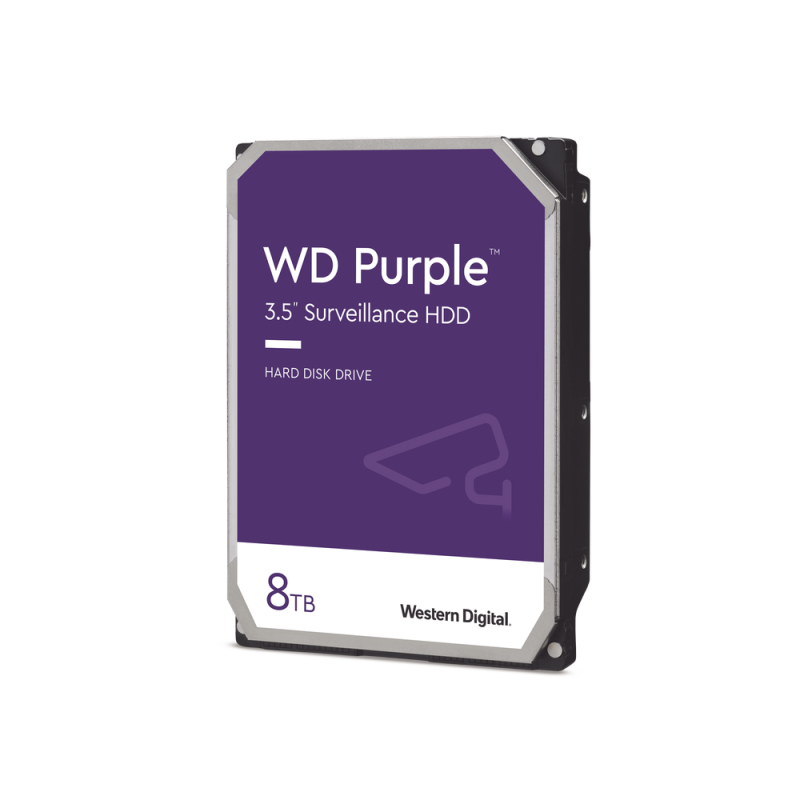 Disco duro interno WD Purple 3.5 8TB SATA3 6GB/s 128mb 5640rpm 24x7 para DVR y NVR de 1-16 bahías y 1-64 cámaras