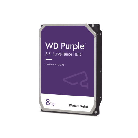 Disco duro interno WD Purple 3.5 8TB SATA3 6GB/s 128mb 5640rpm 24x7 para DVR y NVR de 1-16 bahías y 1-64 cámaras