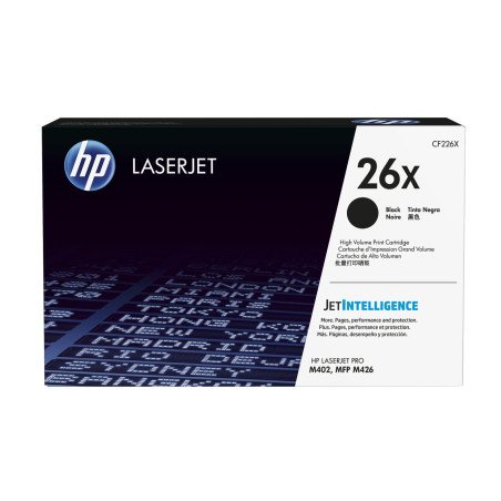 Cartucho de tóner HP 26X, original, 9,000 páginas, negro