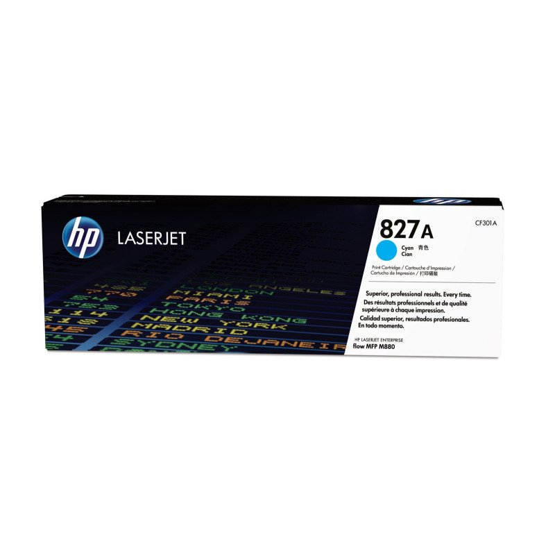 Cartucho original HP de tóner cian 827A LaserJet, 32000 páginas, Cian