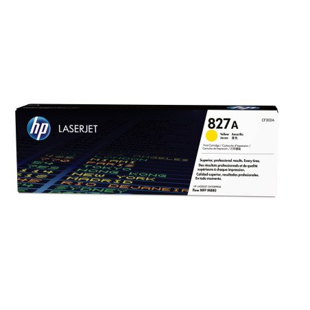 Cartucho original HP de tóner amarillo 827A LaserJet, 32000 páginas, Amarillo