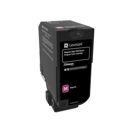 Tóner láser Lexmark, color magenta, np: 74C4HM0, alto rendimiento, hasta 12,000 páginas, para modelos CS725DE