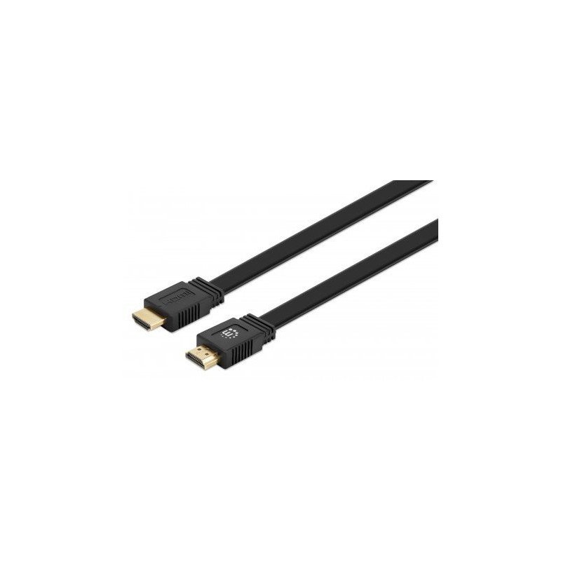 Cable HDMI plano de Alta Velocidad con Ethernet, 4K@60Hz UHD, HDMI macho a macho, 10 m (30 pies), HDR, HEC, ARC, negro
