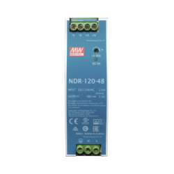 Fuente de poder industrial de 120 w, salida 48 vcd, entrada 90~264 VCA, para montaje en riel din,