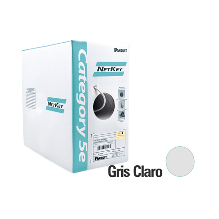 Bobina de cable UTP 305 m. De cobre, netkey, gris claro, categoría 5e (24 AWG), PVC (cm), de 4 pares