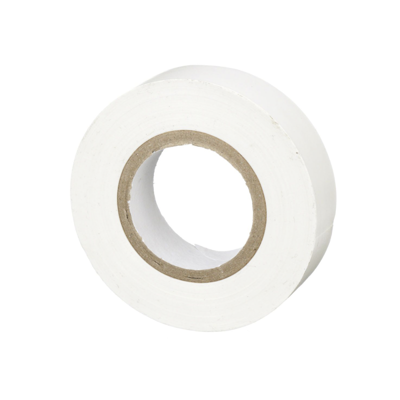 Cinta eléctrica para aislar, de PVC, uso general, grosor de 0.18mm (7 mil), ancho de 19mm, y 20.12m de largo, color blanco