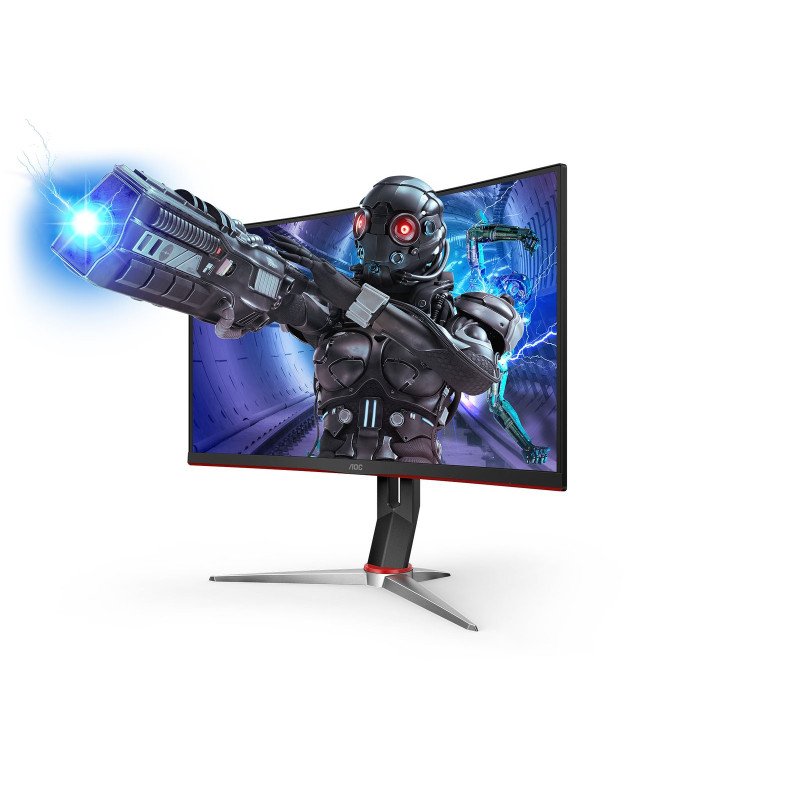 Monitor gamer curvo AOC 27, 165 Hz, AMD Free Sync, color negro y rojo, 2 HDMI, VGA, displayport, 16:9, 1920 x 1080, 250 cd/m2