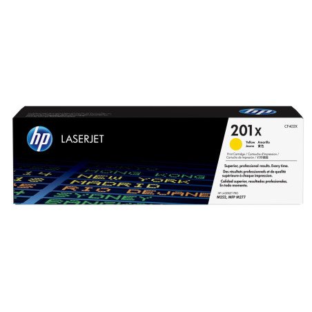 Cartucho de tóner HP 201X, original, 92,300 páginas, amarillo