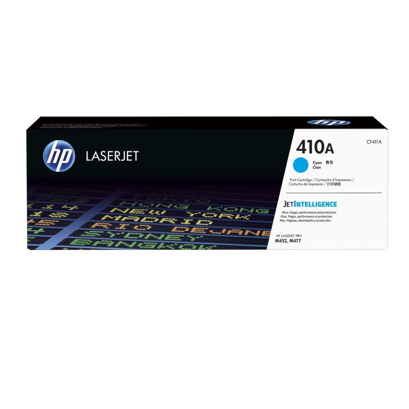 Cartucho de tóner LaserJet, HP 410A, original, 2,300 páginas, cian