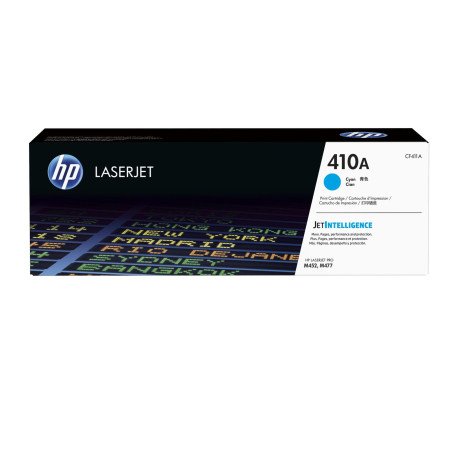 Cartucho de tóner LaserJet, HP 410A, original, 2,300 páginas, cian