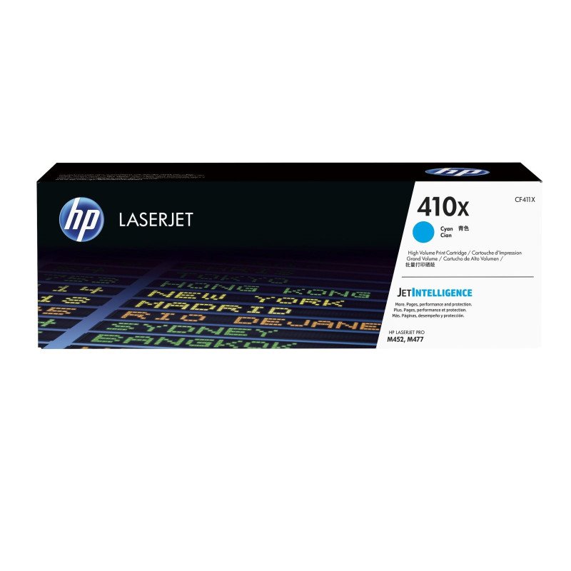 Cartucho de tóner LaserJet, HP 410X, original, 5,000 páginas, Cian