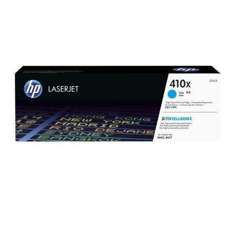Cartucho de tóner LaserJet, HP 410X, original, 5,000 páginas, Cian