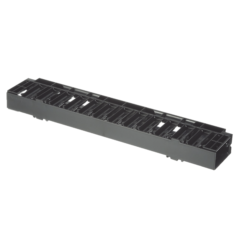 Organizador de cables horizontal netmanager, sencillo (solo frontal), para rack de 19in, 1ur