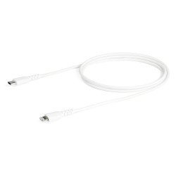 Cable USB-c a lightning de 1m - color blanco - cable USB de carga y alta resistencia - certificado mfi