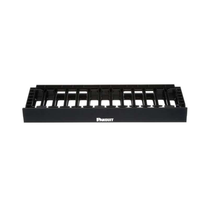 Organizador de cables horizontal netmanager, sencillo (solo frontal), para rack de 19in, 1ur