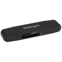 Lector grabador USB 3.0 USB-c tipo c y USB-a de tarjetas de memoria flash SD micro SD alimentado por USB