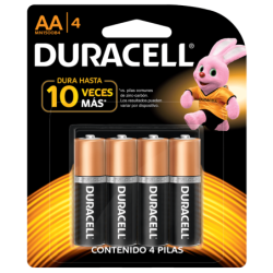 Batería alcalina AA. Paquete con 4 pilas.