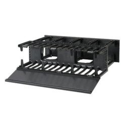 Organizador de cables horizontal netmanager, sencillo (solo frontal), para rack de 19in, 3ur