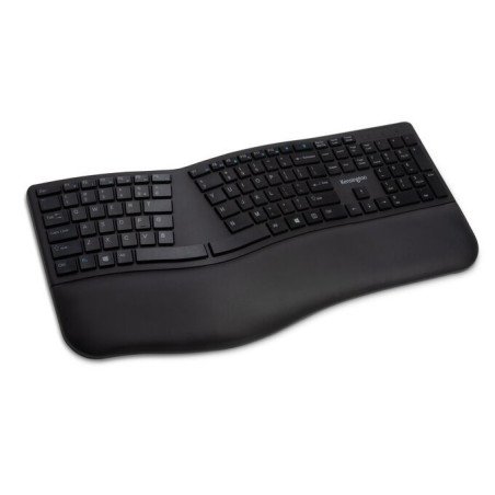 Teclado Inalámbrico KENSINGTON Pro Fit® Ergo - Inalámbrico, Negro, Full-size (100%), RF inalámbrica + USB, QWERTY