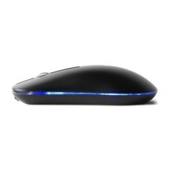 Mouse Vorago MO-305-bk Slim LED RGB inalámbrico recargable negro