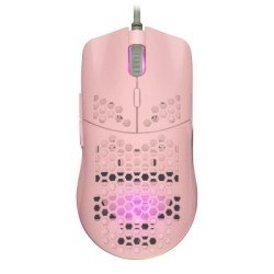 Mouse  Game Factor MOG601 - Juego, Laser, 16000 DPI, Rosa