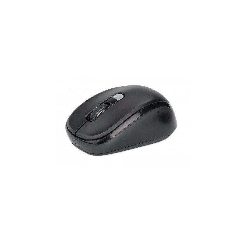 Mouse Inalámbrico MANHATTAN 179904 - Negro, USB, 800/1200/1600 DPI