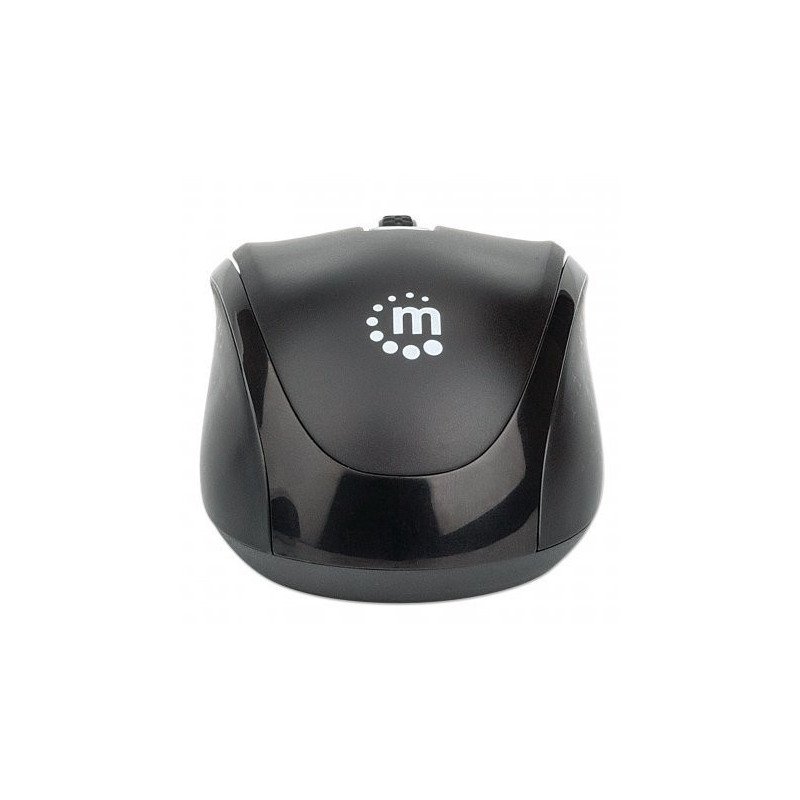 Mouse Inalámbrico MANHATTAN 179904 - Negro, USB, 800/1200/1600 DPI