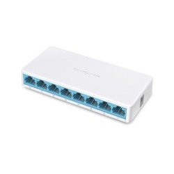 Switch mercusys 8 puertos 10/100 Mbps para escritorio auto mdi/mdix half y full dúplex