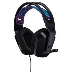 Audífonos gaming tipo diadema Logitech G335 black alámbrico 3.5 mm súper ligero 240G PC, Xbox, PlayStation, Nintendo, switch