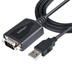 StarTech.com Cable de 91cm USB a Serie con Retención de Puerto COM, Conversor DB9 RS232 Macho a USB, Adaptador USB a Serie para