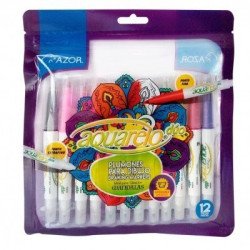 Marcador Azor Aquarelo 29412 dúo estuche. Paquete con 12 piezas