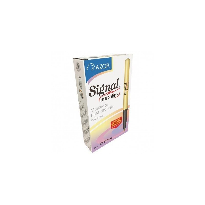 Marcador Azor Signal 30010 Metalink plata. Punto fino. Paquete con 12 