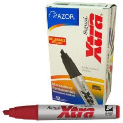 Marcador Azor Signal 40002 xtra rojo. Punta gruesa cincel de 6mm. Paqu