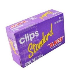 Clip Baco estándar No. 2 12326. Paquete de 10 cajas. Clip metálico gal