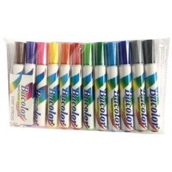 Marcador base agua Baco Bacolor 50328. Surtido con 12 piezas colores variados. Marcador de tinta a base agua. No tóxico.