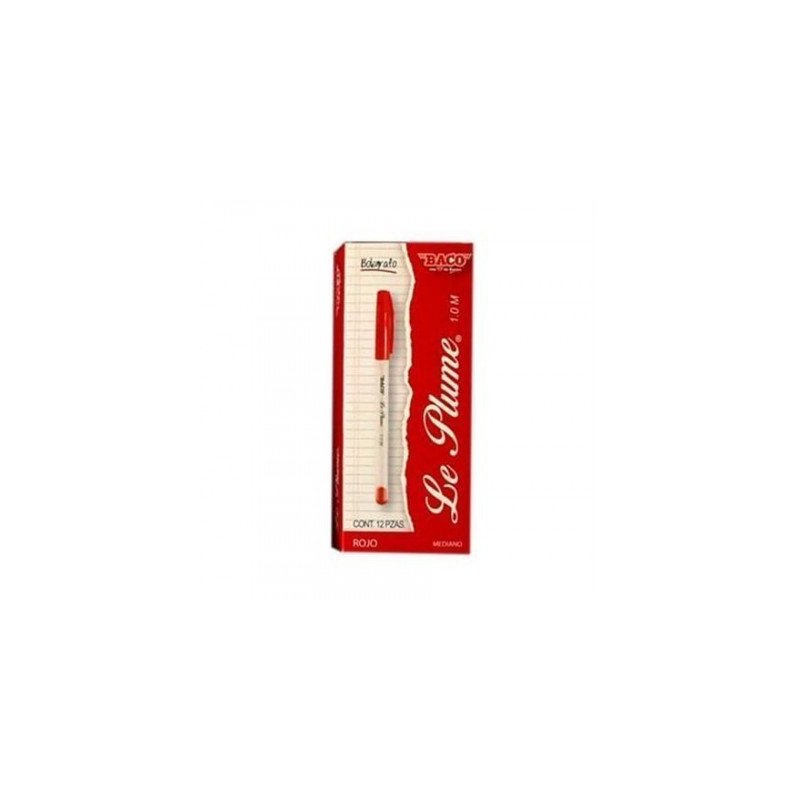 Bolígrafo Baco Leplume 53411 rojo. Plegadiza con 12 piezas.