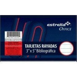Tarjetas 3x5 blanco bibliográfica 100 hojas