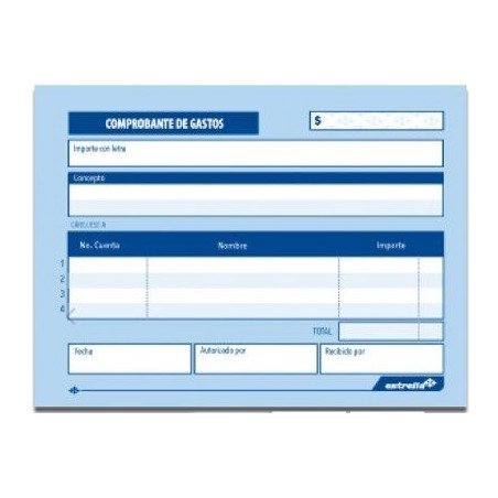 Comprobante de gastos 50 hojas