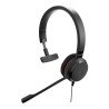 Jabra Evolve 30 Mono, USB/3.5 mm, micrófono cancelación de ruido, cable con botones e indicadores LED, Certificación Microsoft