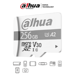 Dahua memoria micro SD de 256 GB uhs-i, c10/u3/v30/a2, velocidad de lectura 100 Mb/s, velocidad de escritura de 80 Mb/s, especia