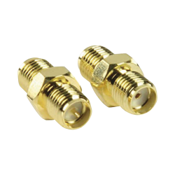 Adaptador de SMA hembra inverso a SMA hembra, oro, oro, teflón,