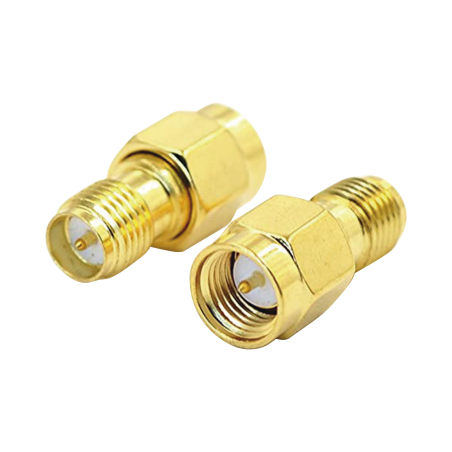 Adaptador de SMA macho a SMA hembra inverso, oro, oro, teflón,