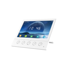 Monitor IP/SIP para interior, wi-fi, pantalla a color de 7", audio de 2 vías, PoE, 8 interfaces de entrada de alarma."