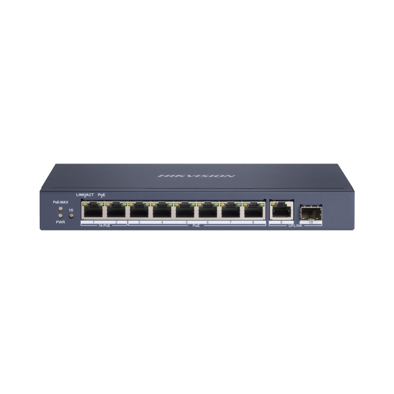 Switch Poe+, 6 puertos Poe+, 2 puertos Poe++, bt (90 w), 1 puerto SFP, 1 puerto uplink gigabit, 300 m PoE larga distancia Switch Poe+, 6 puertos Poe+, 2 puertos Poe++, bt (90 w), 1 puerto SFP, 1 puerto uplink gigabit, 300 m PoE larga distancia