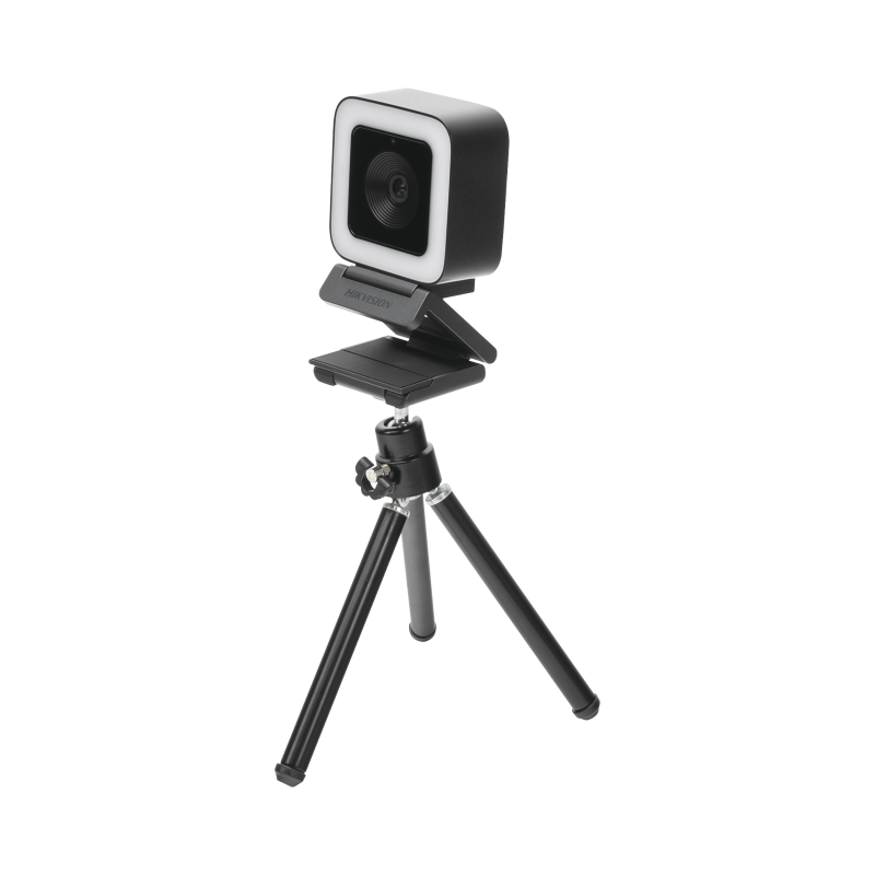 Cámara web alta definición (1080p), aro de luz interconstruido, gran angular, micrófono integrado, conector USB de 2 m, fácil de