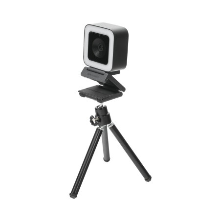 Cámara web alta definición (1080p), aro de luz interconstruido, gran angular, micrófono integrado, conector USB de 2 m, fácil de