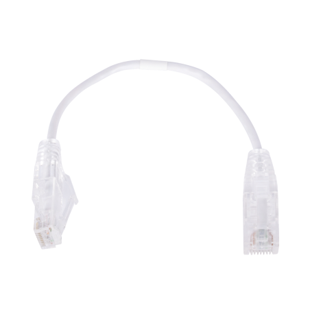 Cable de parcheo Slim UTP cat6 - 20 cm blanco diámetro reducido (28 AWG)